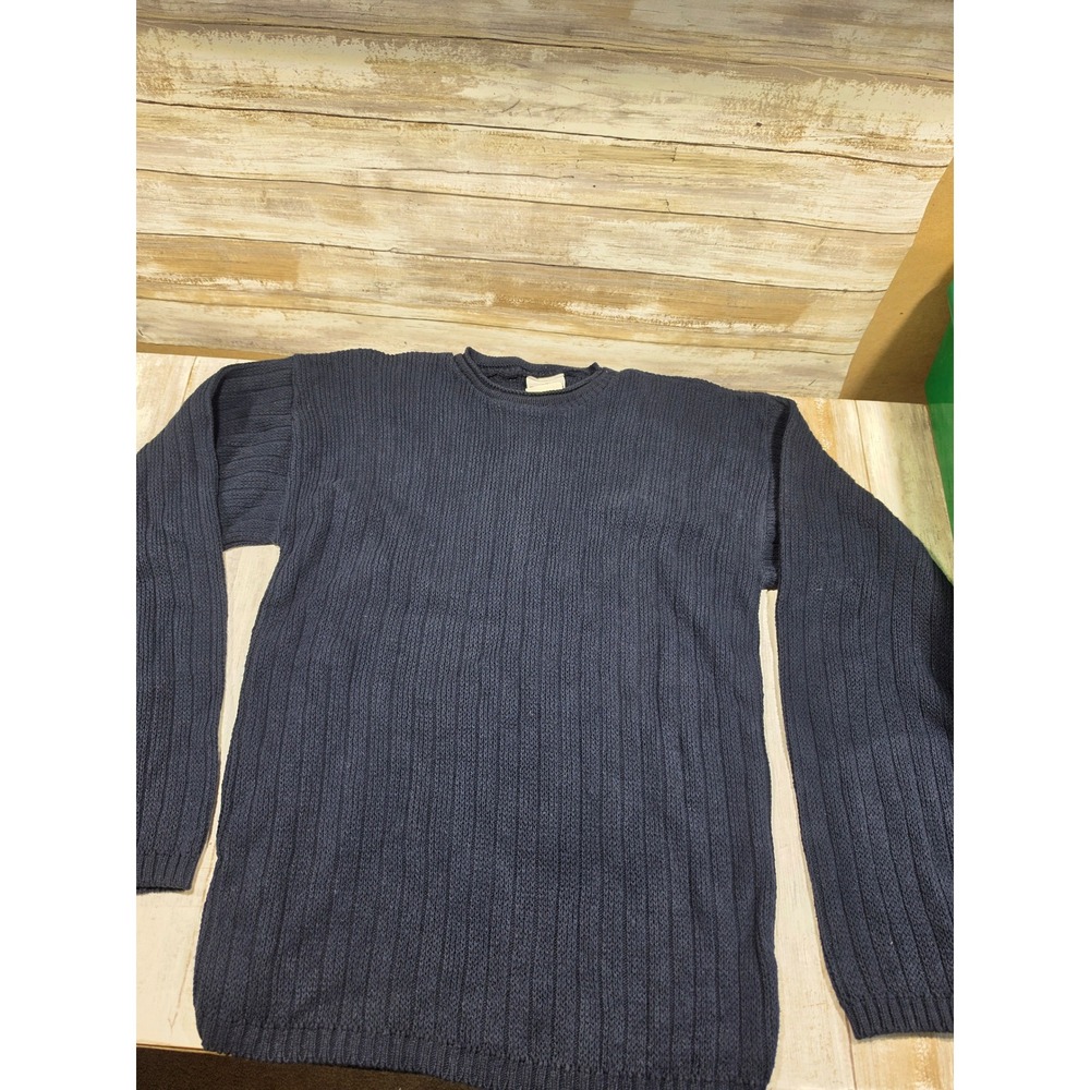 Cadet Boys Club Navy Blue Ribbed Knit Cotton Sweater Size 18 Made in USA